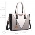 LG1641 - Miss Lulu Leather Look V-Shape Shoulder Handbag - Grey
